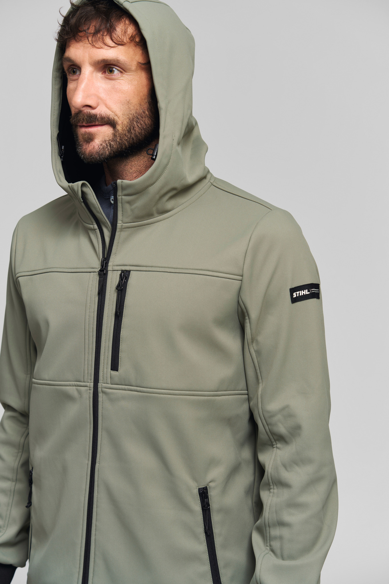 Veste softshell CASUAL verte Homme