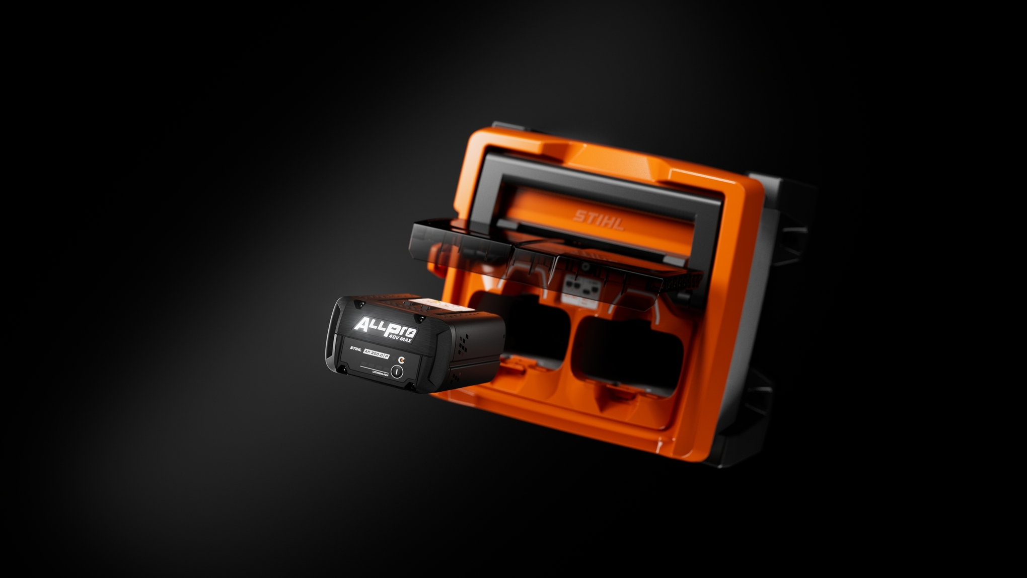 ALLPRO batteries in a charging box