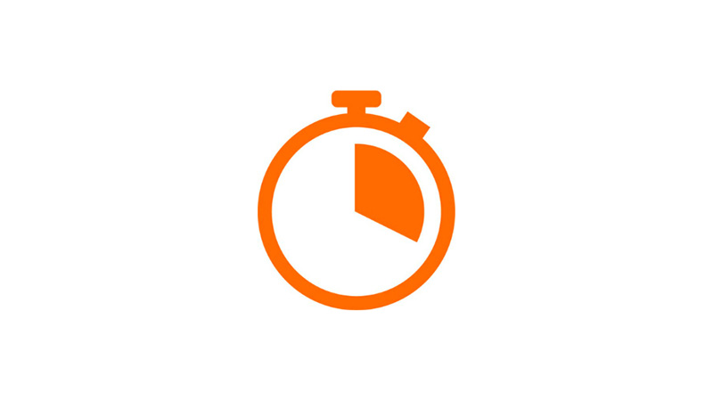 icône orange chronomètre