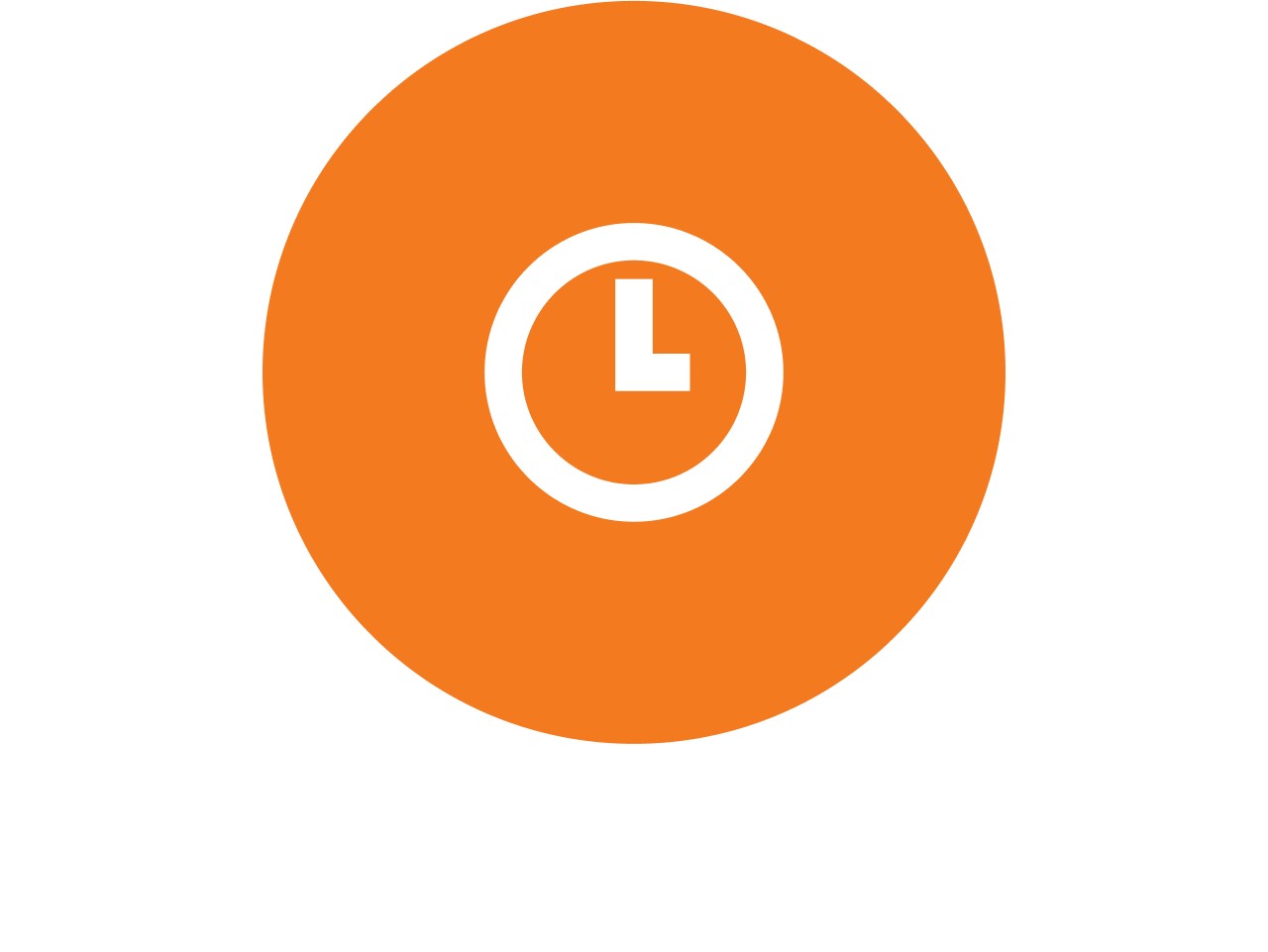 Icône d’horloge dans un cercle orange