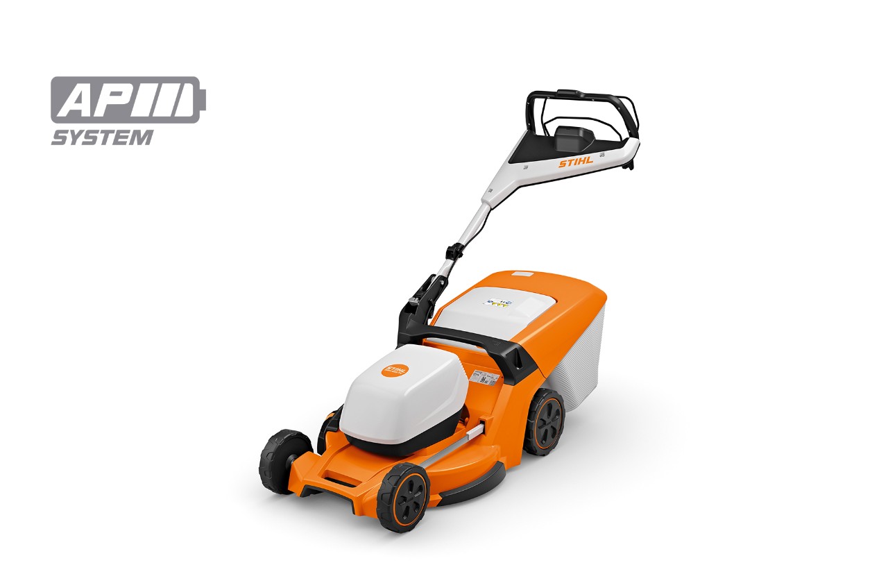 Image produit de la tondeuse à gazon à batterie STIHL RMA 453 PV, en haut à gauche icône de la batterie pour le système AP de STIHL
